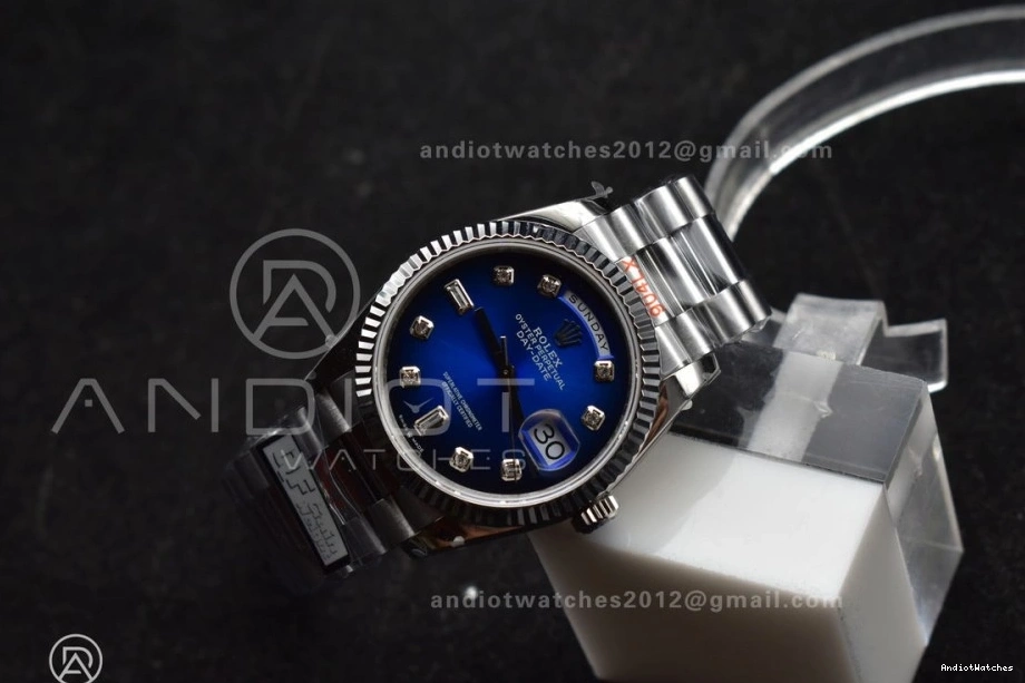 Diamond Dial 904L Bracelet Blue (Gain 36 Edition QF V5 vr3255 677 SS DayDate on Best President FlexibleFit Weight) Steel 0121